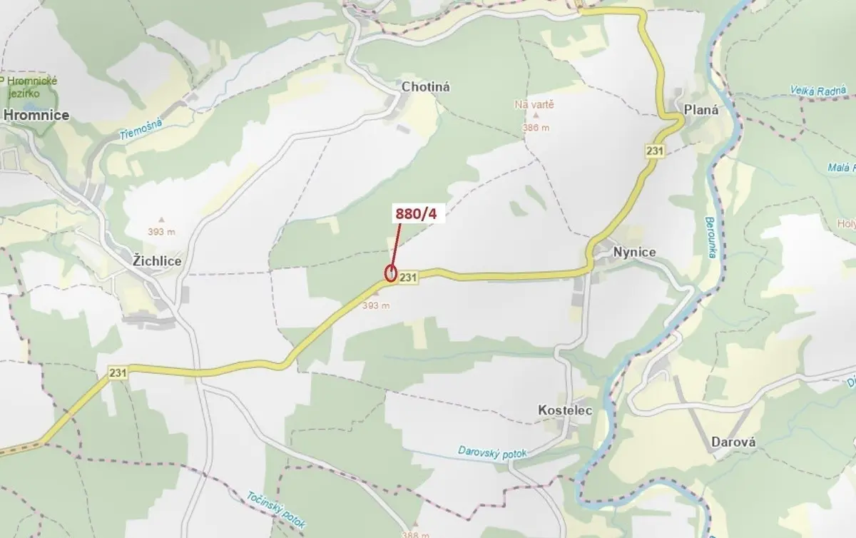 Prodej pozemku 130 m², Nynice · Hromnice