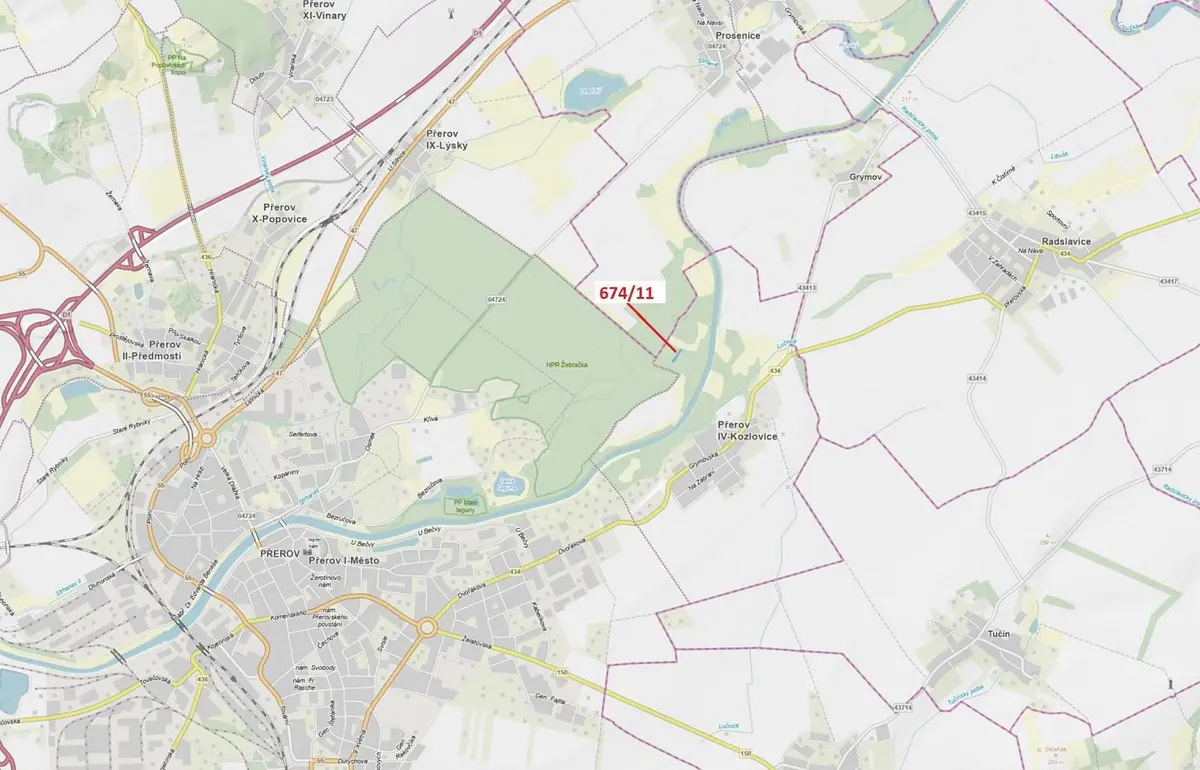 Prodej pozemku 1322 m², Kozlovice u Přerova · Přerov