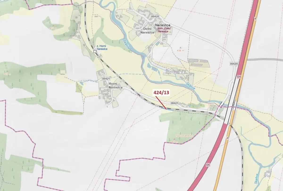 Prodej pozemku 392 m², Horní Nerestce · Nerestce