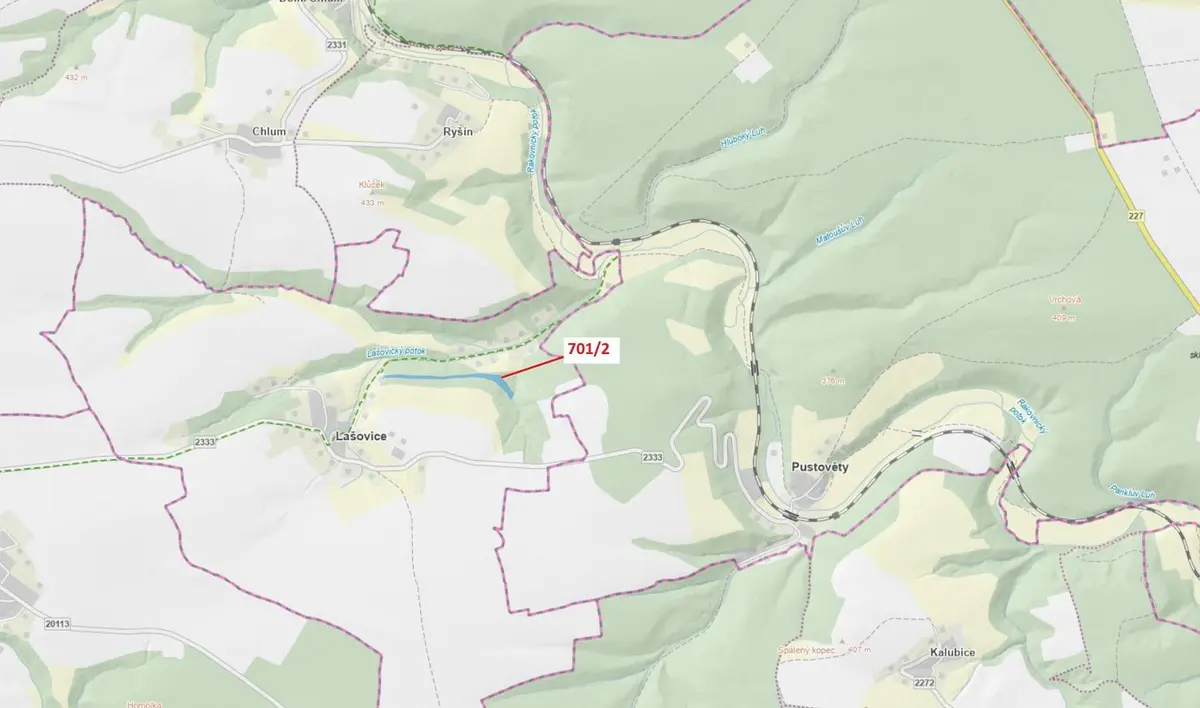 Prodej pozemku 10260 m², Lašovice