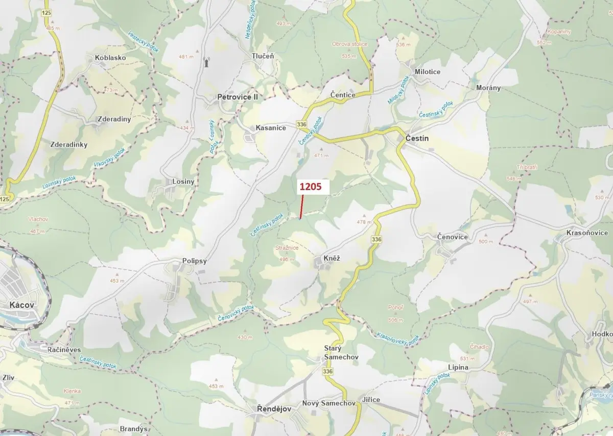 Prodej pozemku 518 m², Kněž u Čestína · Čestín