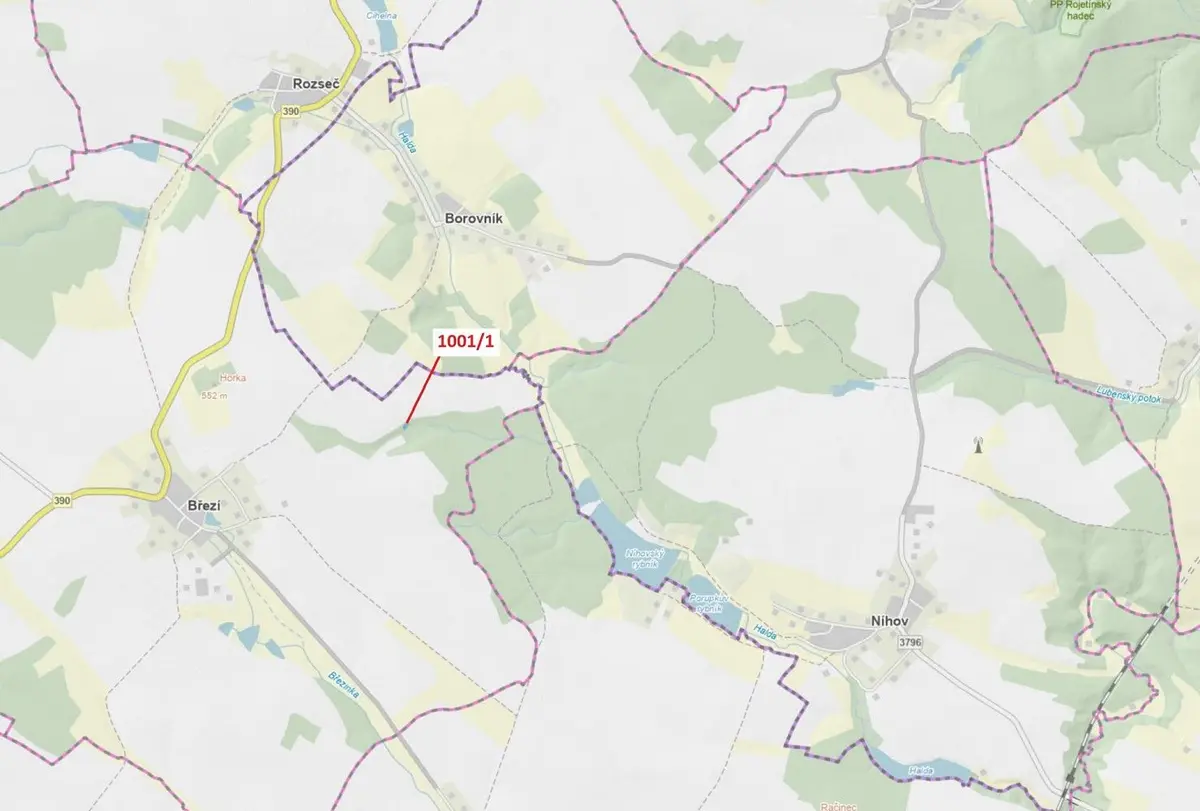 Prodej pozemku 346 m², Borovník · okres Brno-venkov Jihomoravský kraj