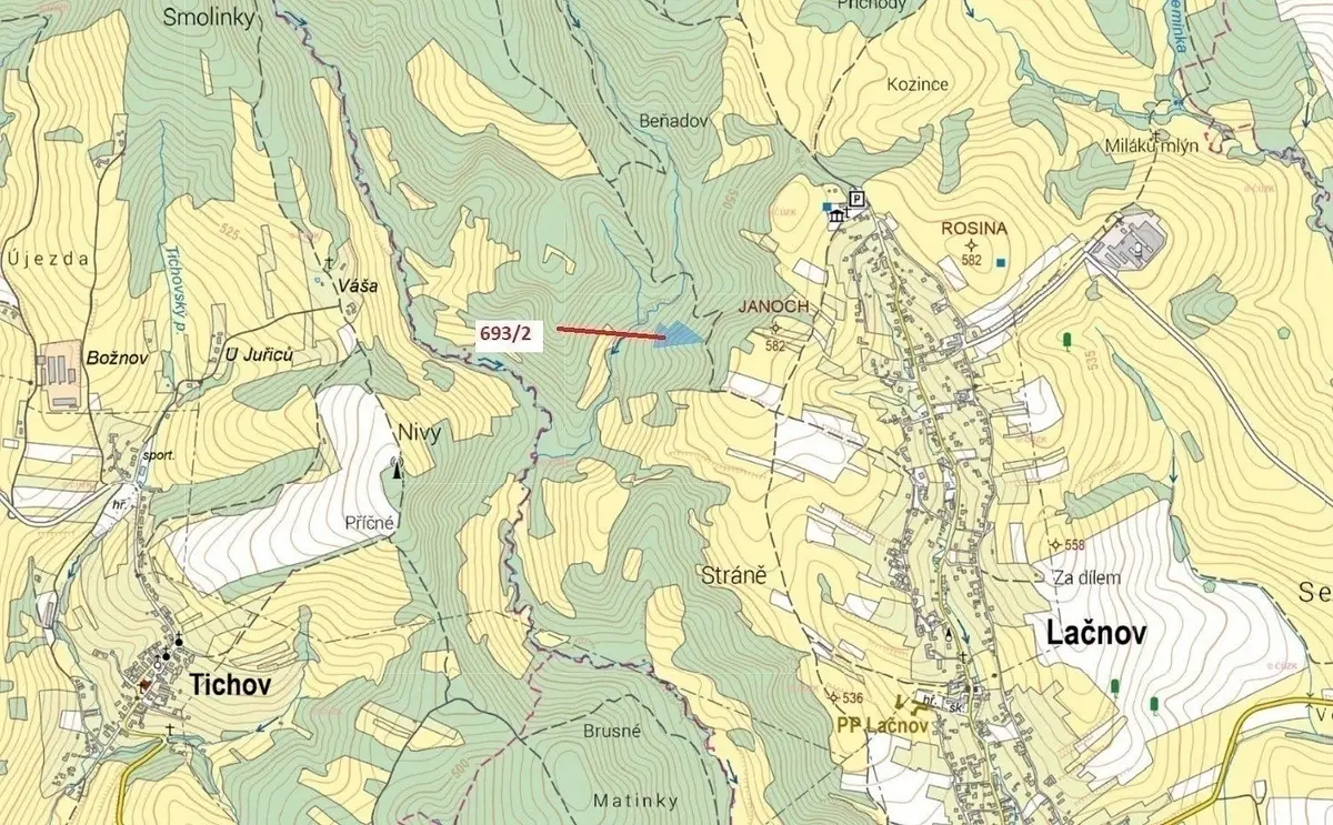 Prodej pozemku 7364 m², Lačnov