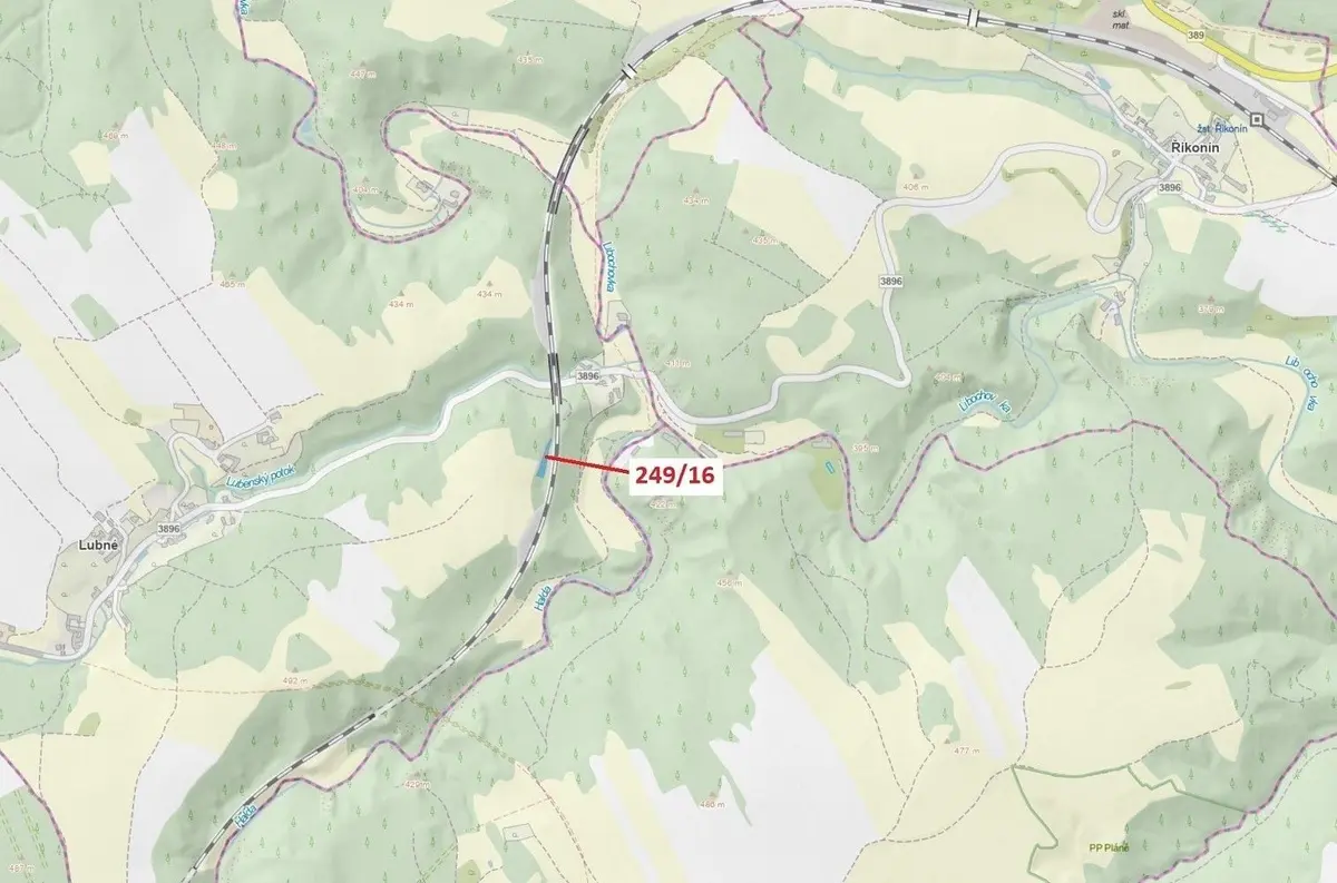 Prodej pozemku 802 m², Lubné