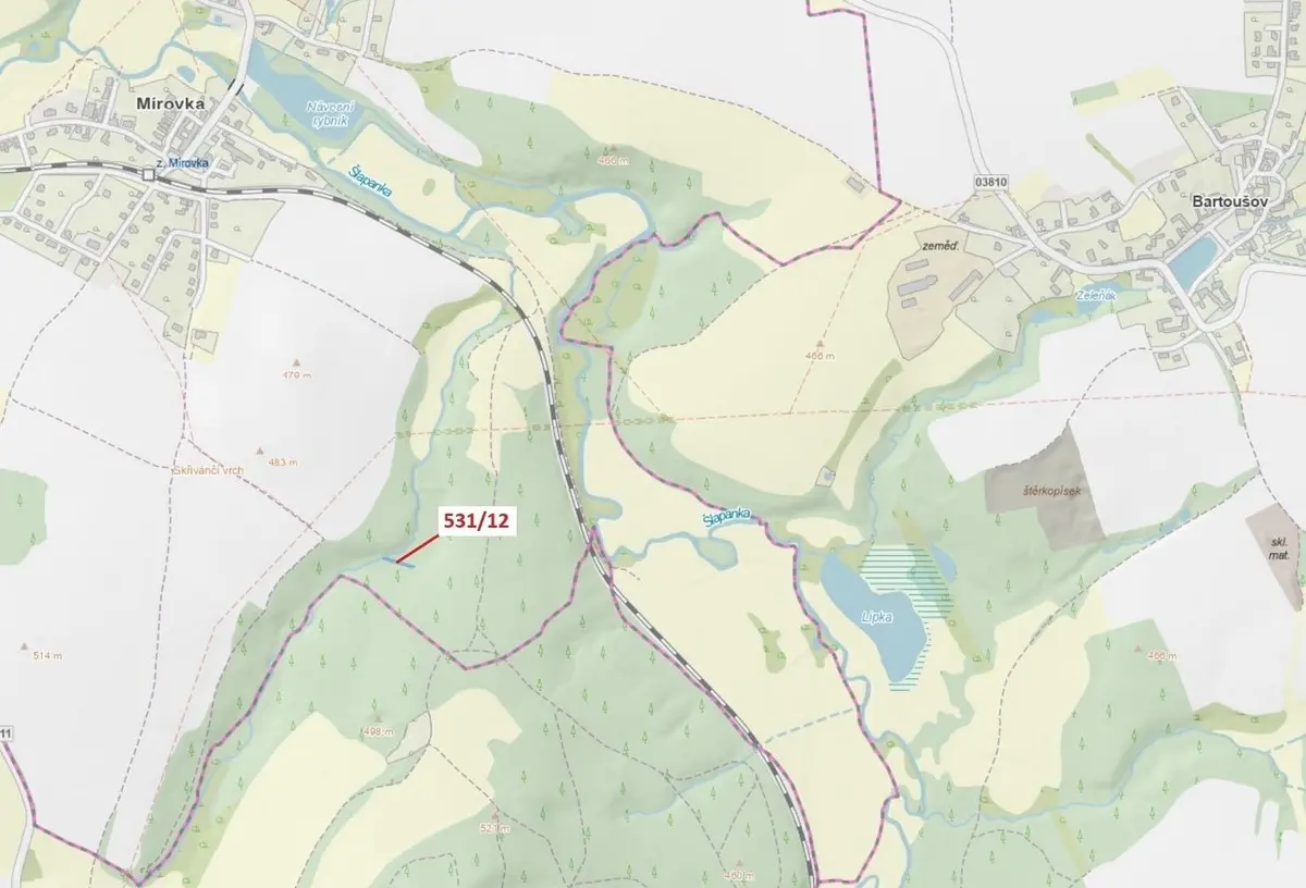 Prodej pozemku 281 m², Mírovka · Havlíčkův Brod