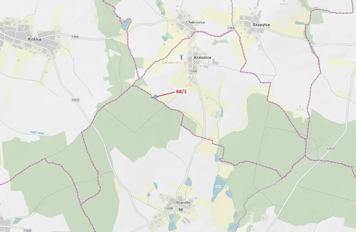 Prodej pozemku 2849 m², Krátošice