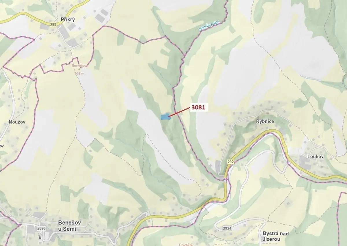 Prodej pozemku 6213 m², Benešov u Semil