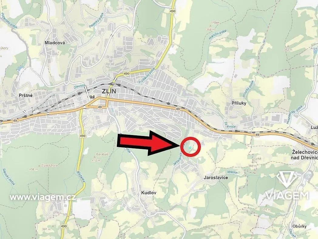 Prodej pozemku 2386 m², Příluky · Zlín