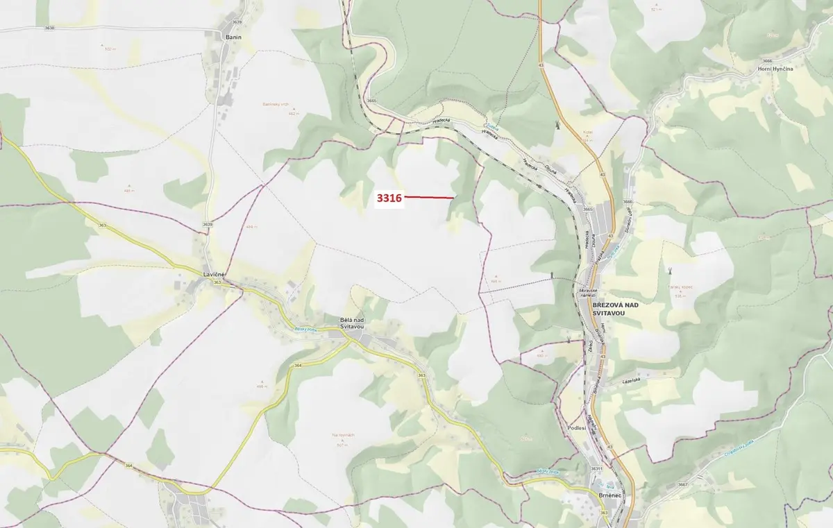 Prodej pozemku 327 m², Bělá nad Svitavou