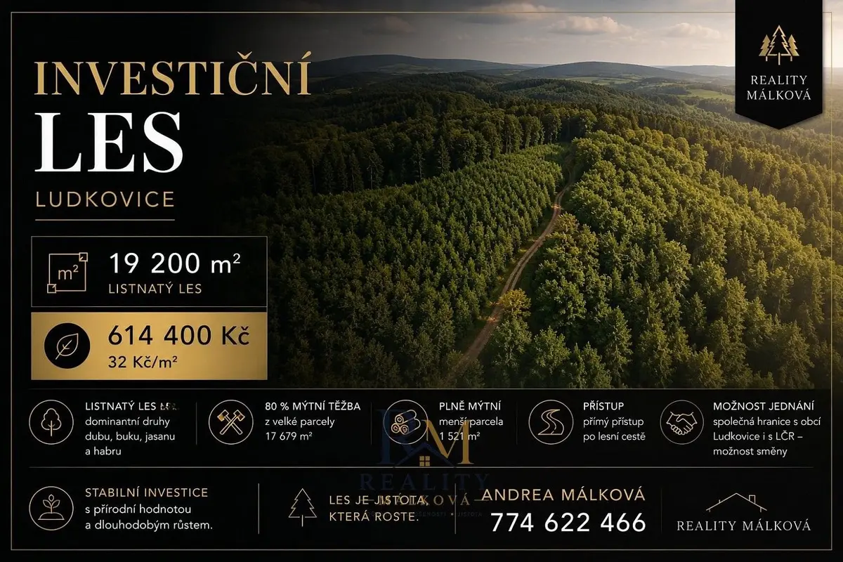 Prodej pozemku 19200 m², Ludkovice
