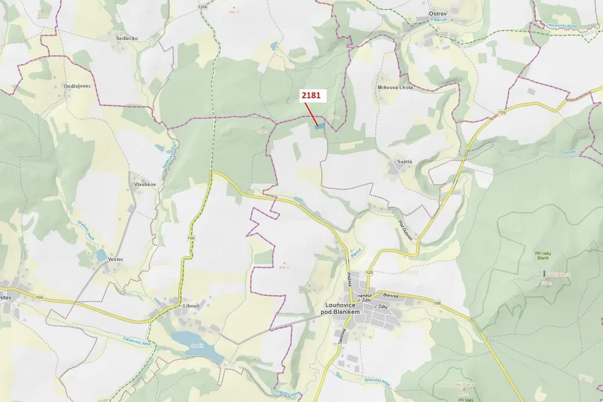 Prodej pozemku 4236 m², Louňovice pod Blaníkem