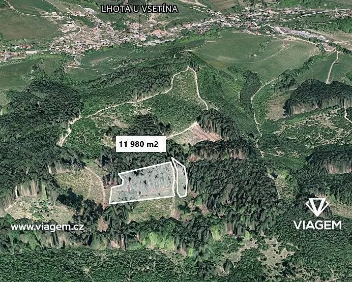Prodej pozemku 11980 m², Lhota u Vsetína