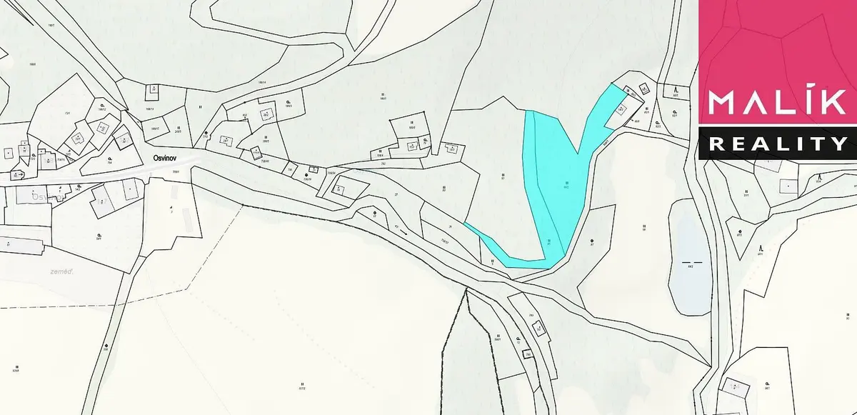 Prodej pozemku 5320 m², Osvinov · Stráž nad Ohří