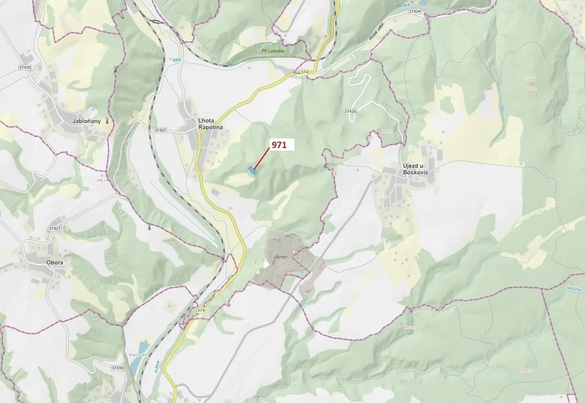 Prodej pozemku 4308 m², Lhota Rapotina