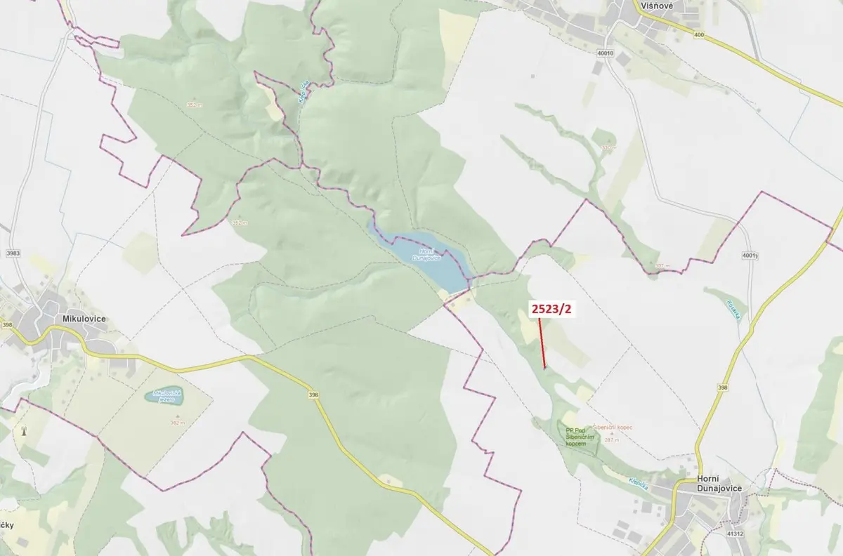 Prodej pozemku 406 m², Horní Dunajovice