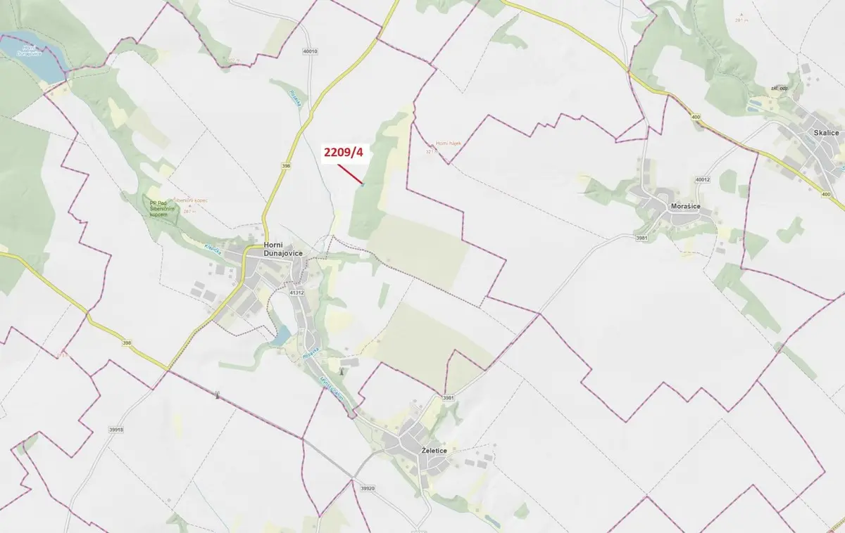 Prodej pozemku 594 m², Horní Dunajovice