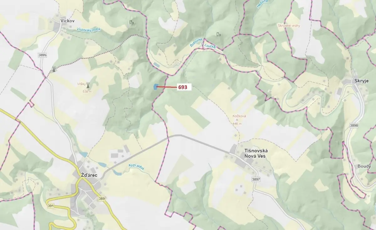 Prodej pozemku 2813 m², Žďárec