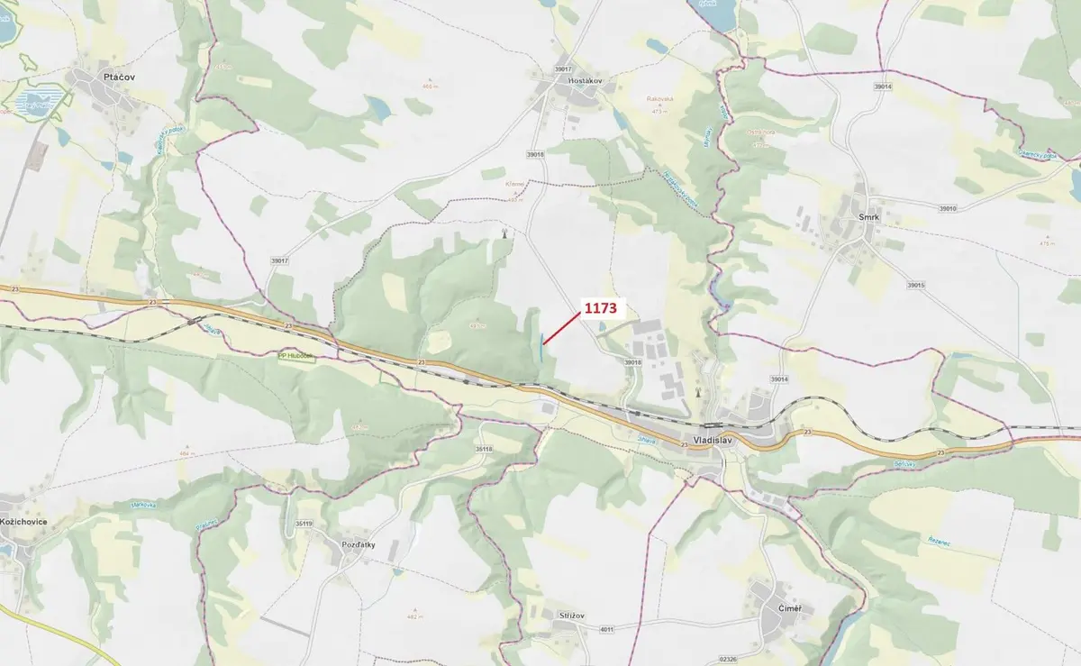 Prodej pozemku 1726 m², Vladislav