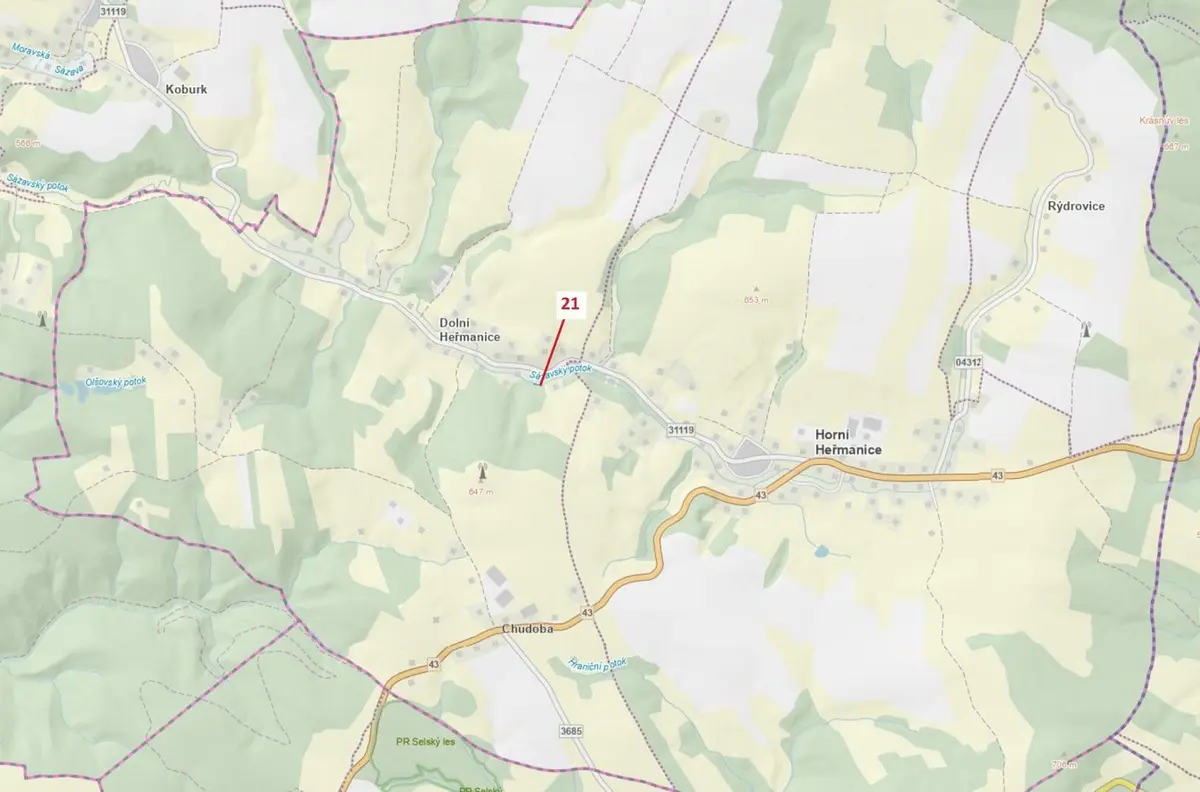 Prodej pozemku 187 m², Dolní Heřmanice v Čechách · Horní Heřmanice