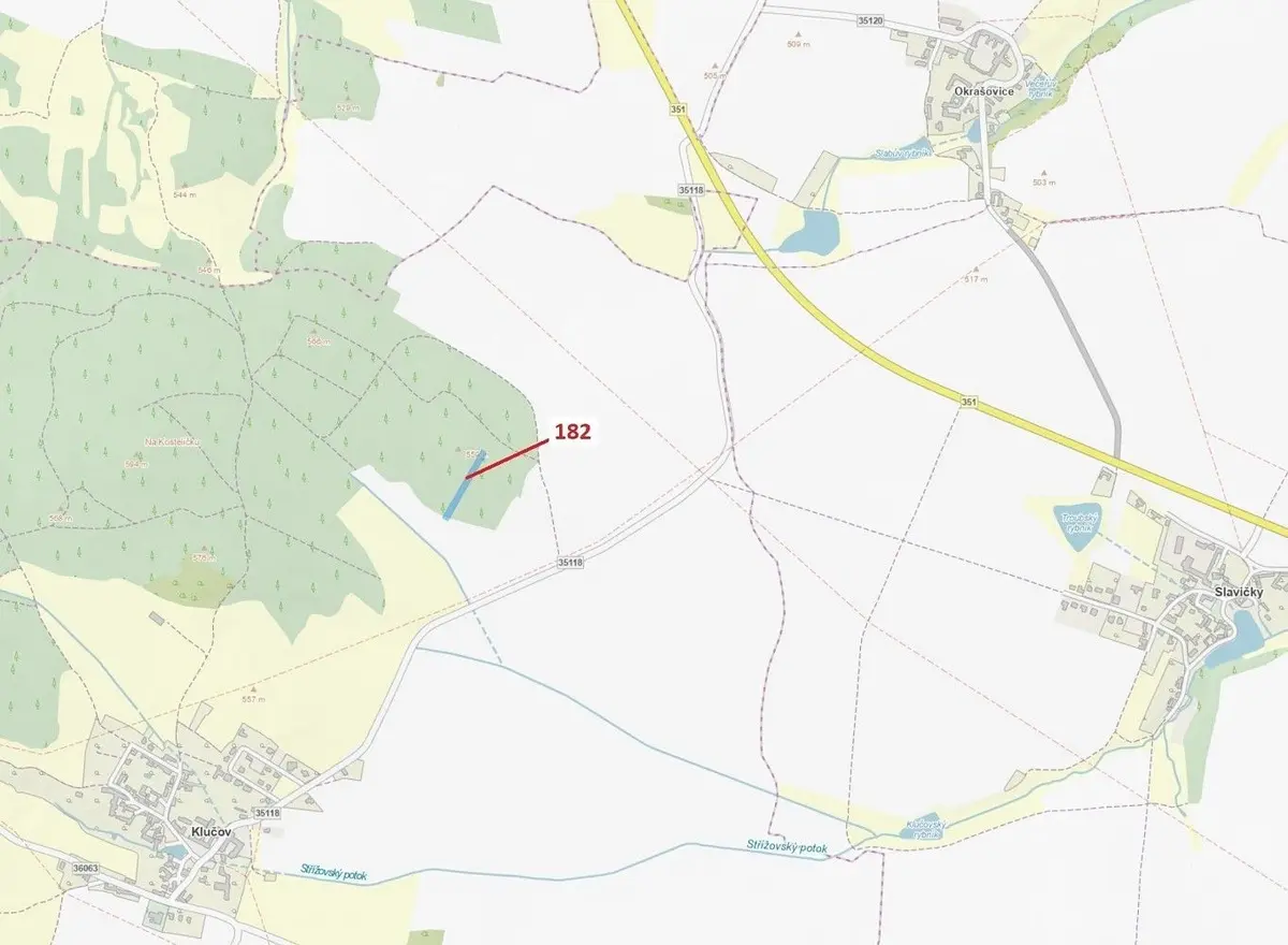 Prodej pozemku 2665 m², Klučov