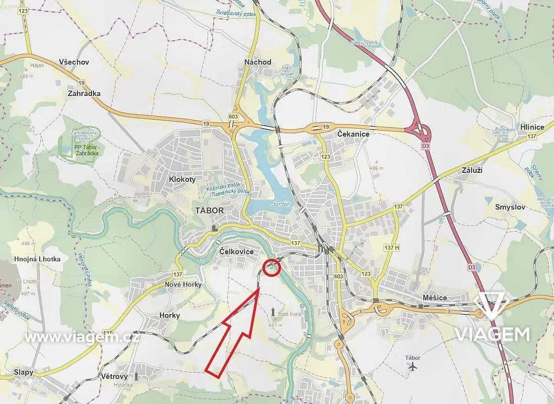 Prodej pozemku 850 m², Čelkovice · Tábor