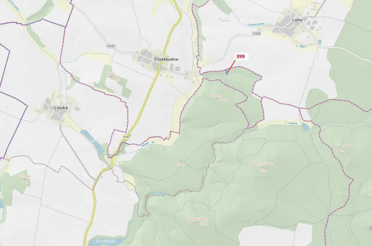 Prodej pozemku 2054 m², Chotěbudice
