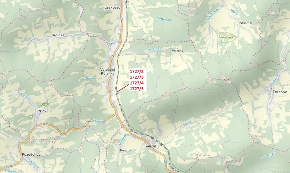Prodej pozemku 2295 m², Valašská Polanka