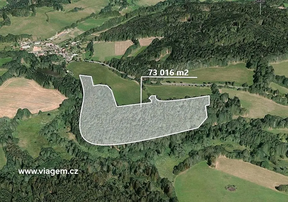 Prodej pozemku 7020 m², Víska · Čmelíny