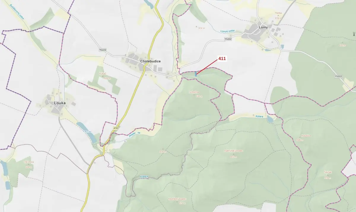 Prodej pozemku 1979 m², Chotěbudice