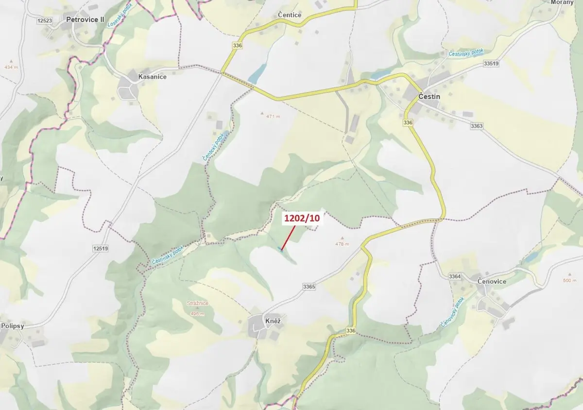 Prodej pozemku 557 m², Kněž u Čestína · Čestín