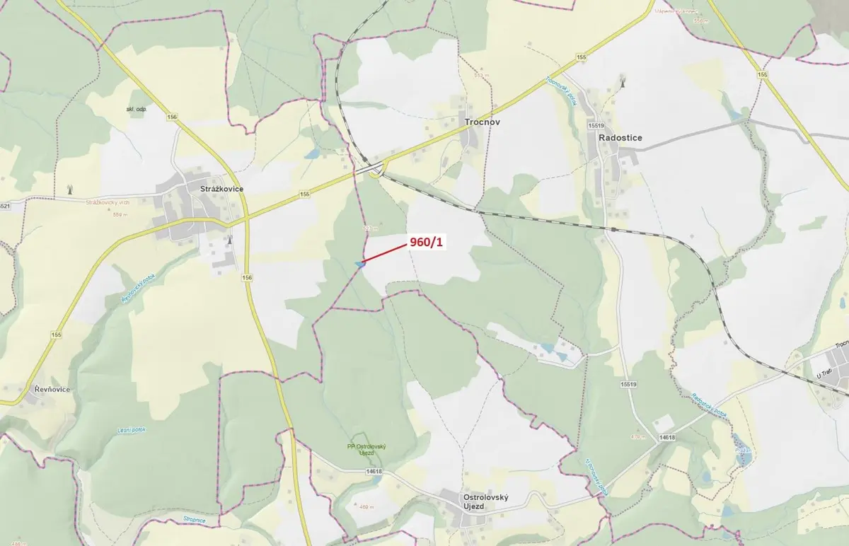 Prodej pozemku 2342 m², Strážkovice