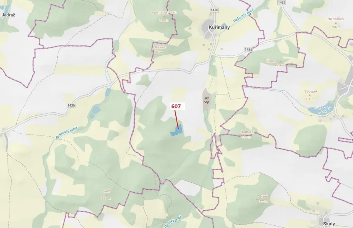 Prodej pozemku 10437 m², Kuřimany