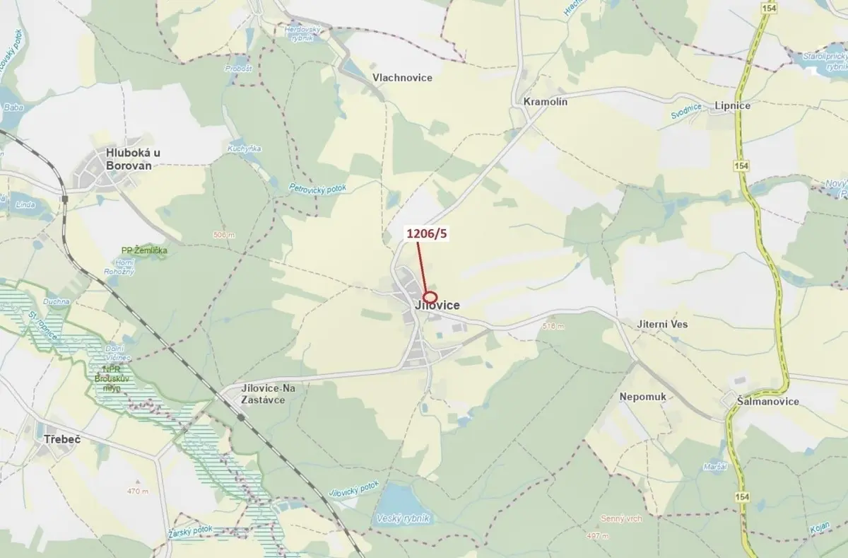 Prodej pozemku 95 m², Jílovice u Trhových Svinů · Jílovice