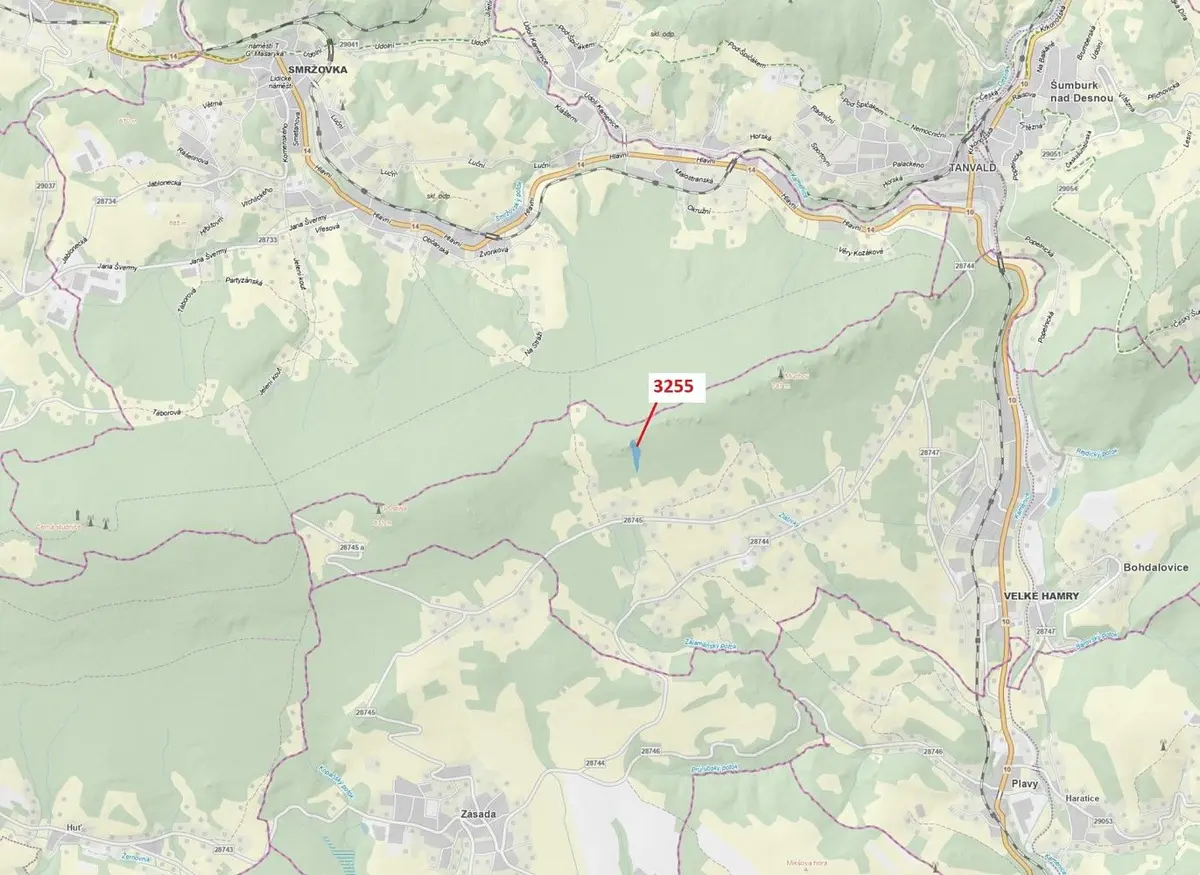 Prodej pozemku 6125 m², Velké Hamry