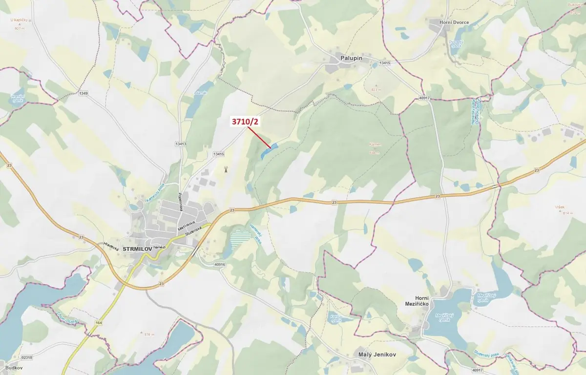 Prodej pozemku 9096 m², Strmilov