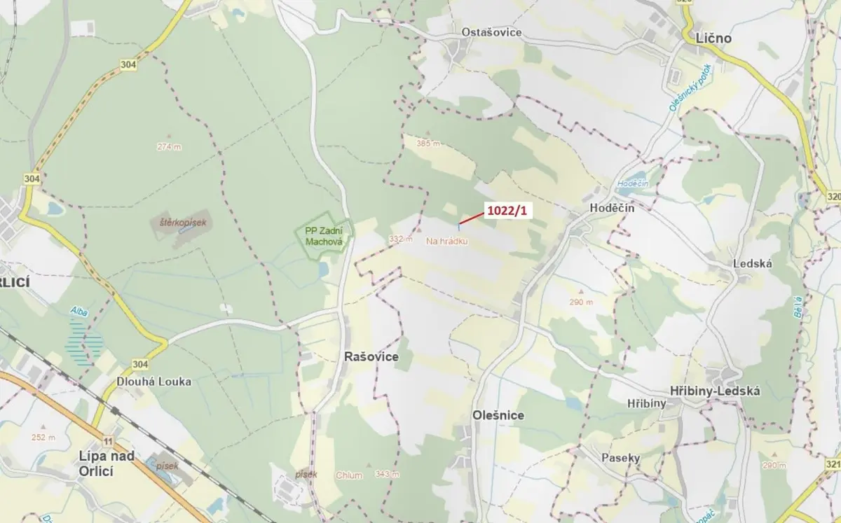 Prodej pozemku 318 m², Olešnice u Rychnova nad Kněžnou · Olešnice