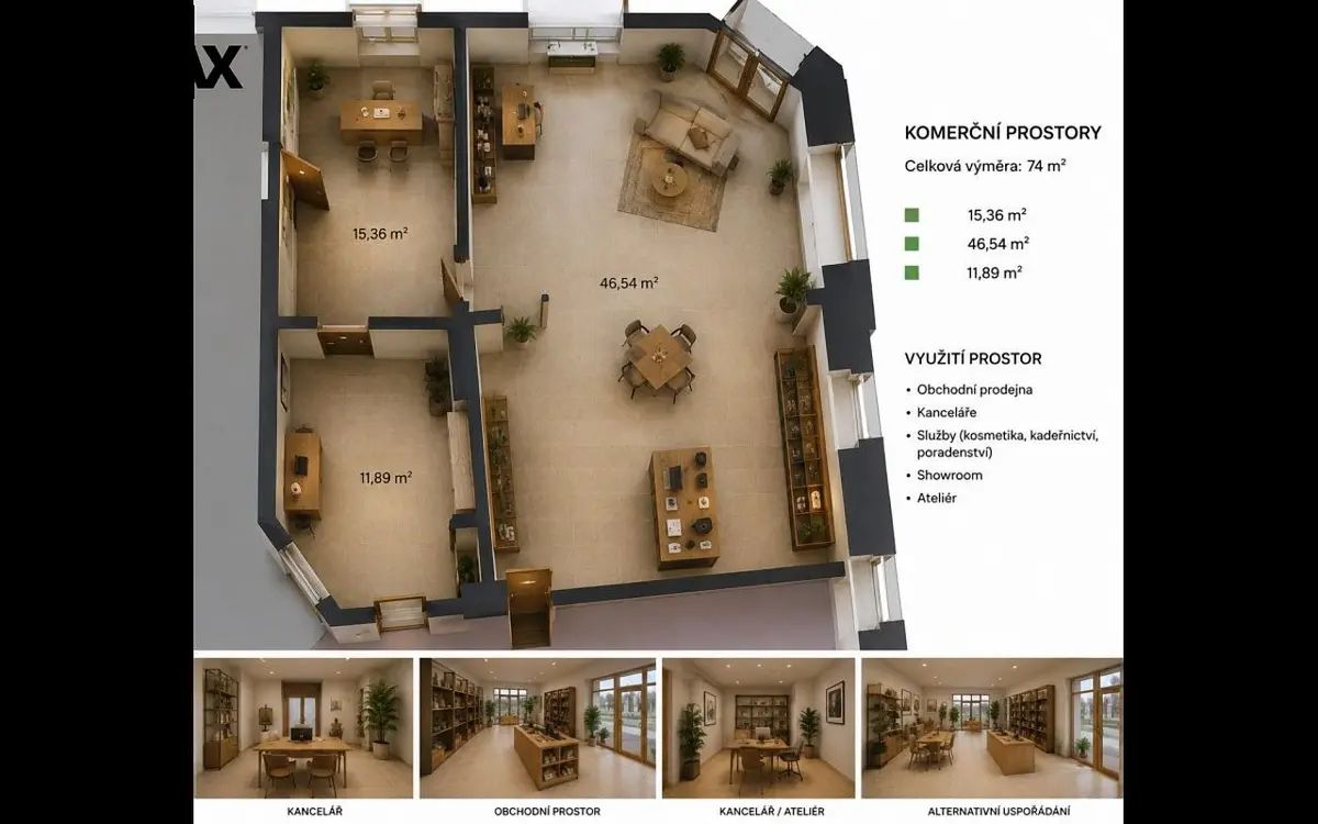 Prodej komerčního prostoru 74 m², Svatoplukova · Prostějov, město · Prostějov