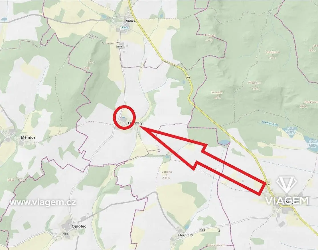 Prodej pozemku 573 m², Libosváry · Vidice