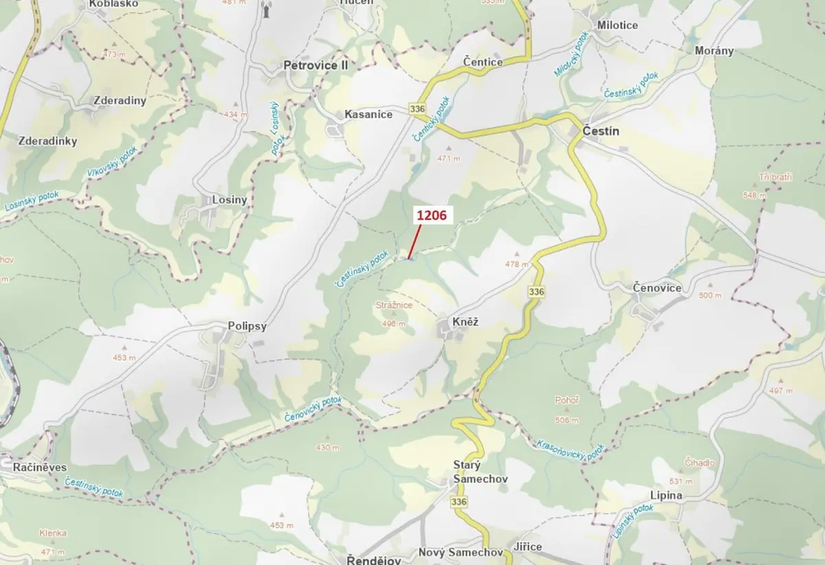 Prodej pozemku 795 m², Kněž u Čestína · Čestín