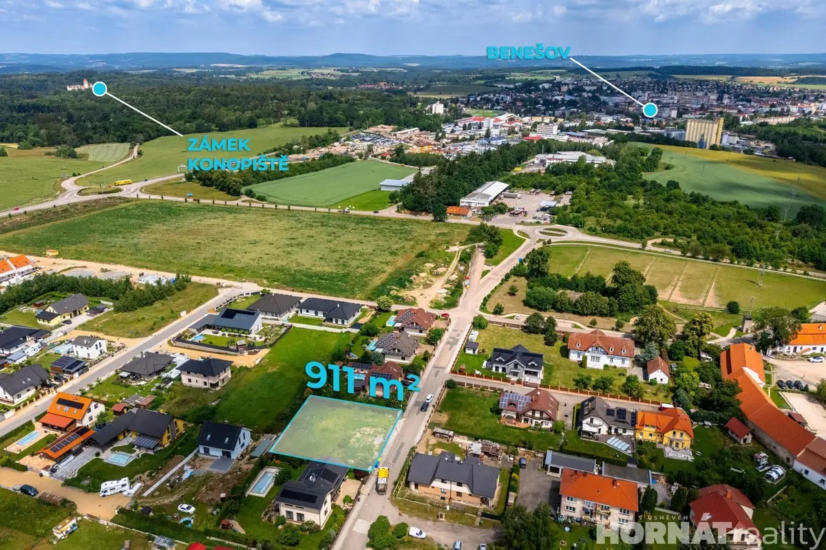 Prodej pozemku 911 m², Benešov u Prahy · Benešov
