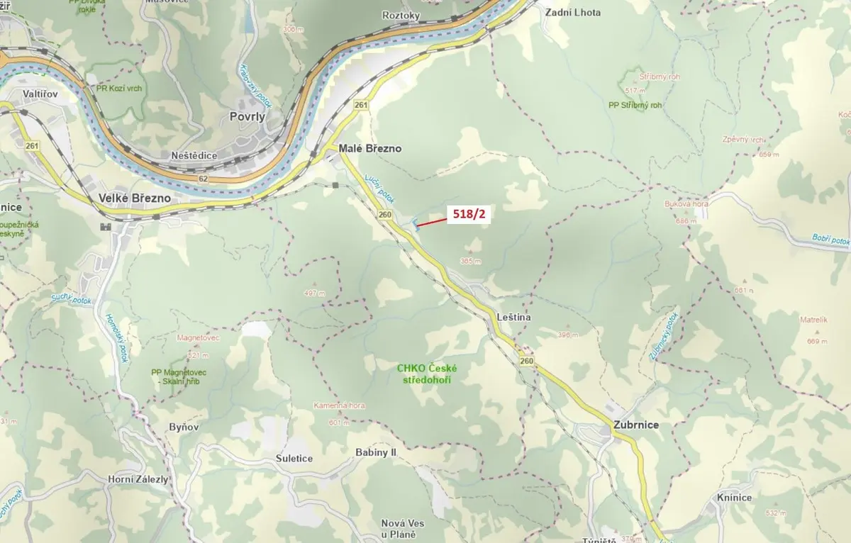 Prodej pozemku 2957 m², Malé Březno nad Labem · Malé Březno