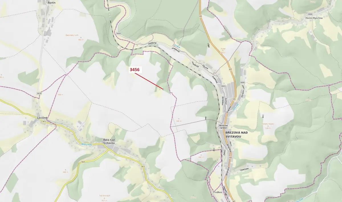 Prodej pozemku 212 m², Bělá nad Svitavou