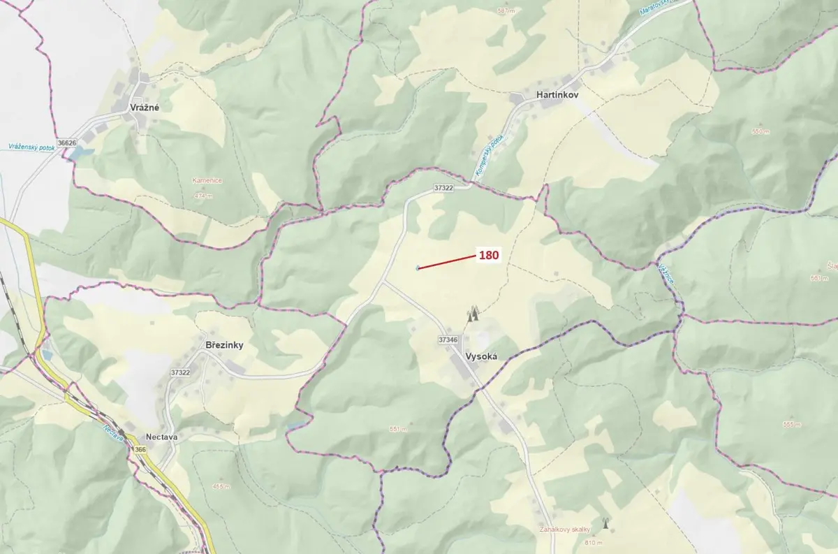 Prodej pozemku 568 m², Vysoká u Jevíčka · Vysoká