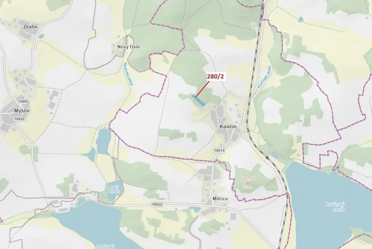 Prodej pozemku 4872 m², Kovčín