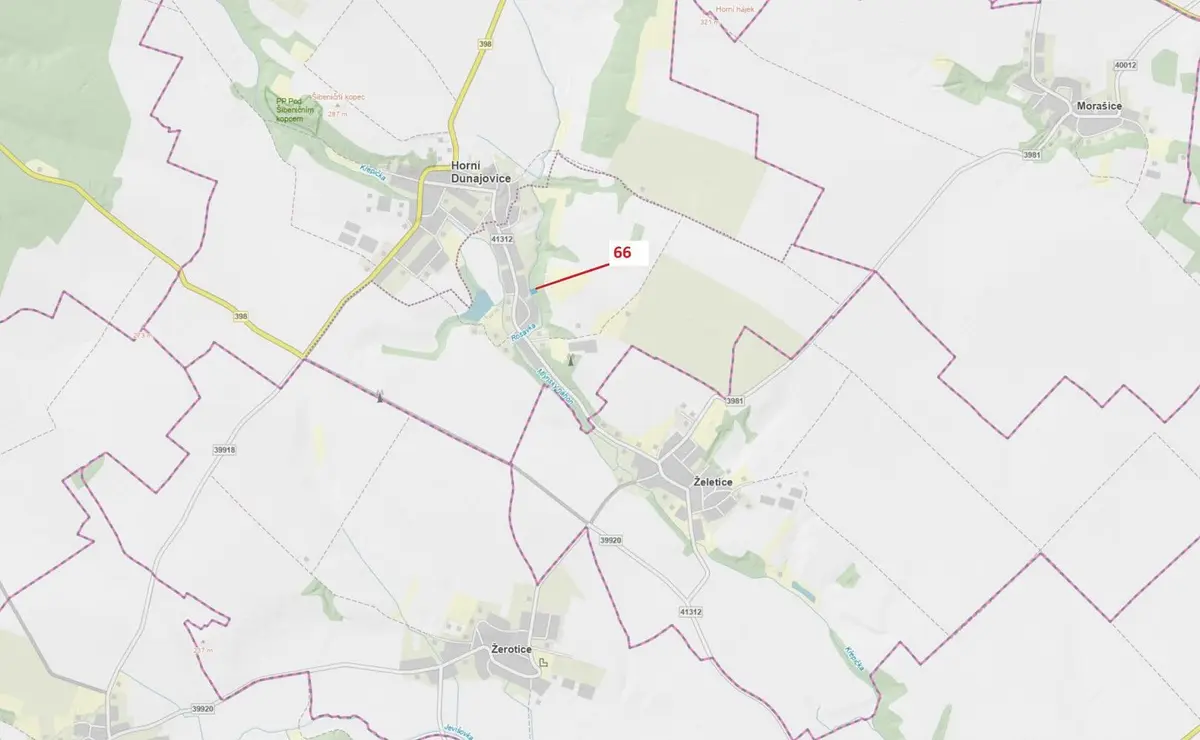 Prodej pozemku 758 m², Domčice · Horní Dunajovice