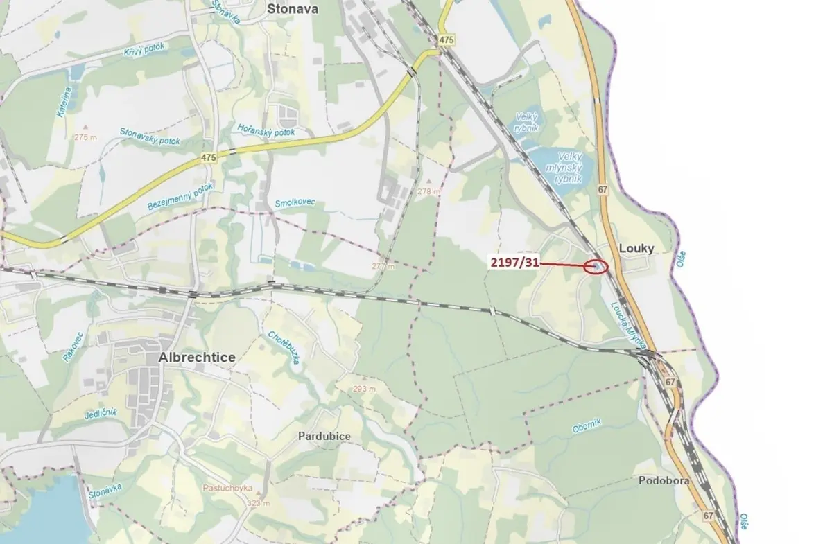 Prodej pozemku 1999 m², Louky nad Olší · Karviná