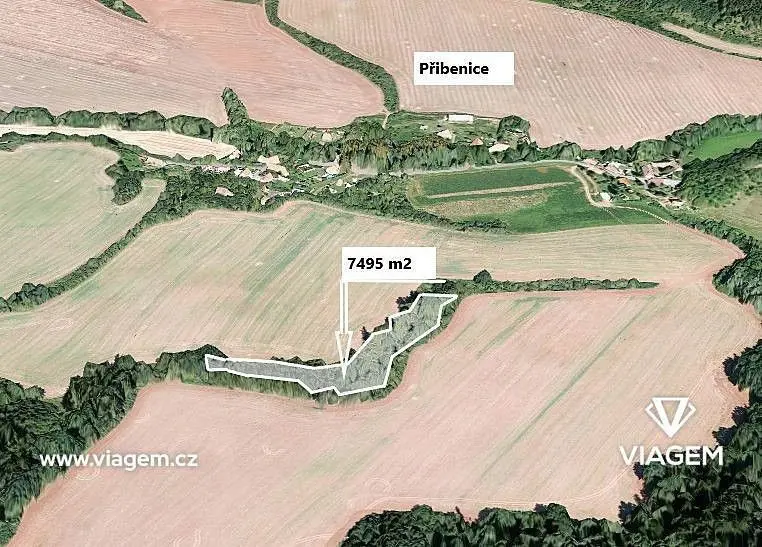Prodej pozemku 7495 m², Přibenice · Lubenec