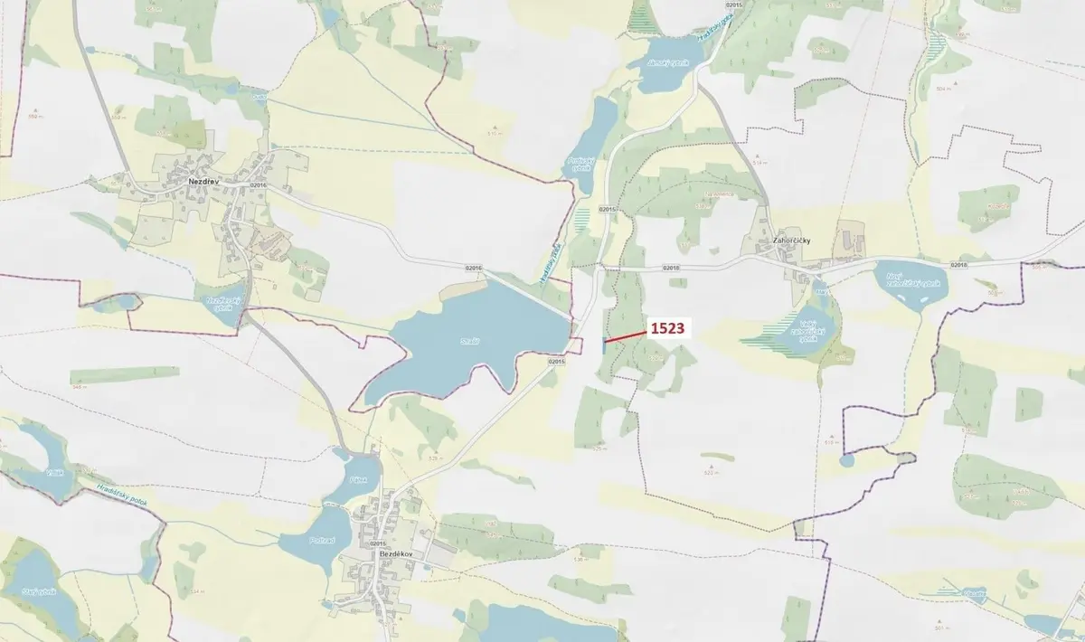 Prodej pozemku 645 m², Bezděkov u Kasejovic · Hradiště