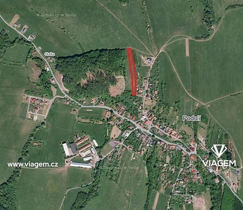Prodej pozemku 671 m², Podolí u Valašského Meziříčí · Podolí
