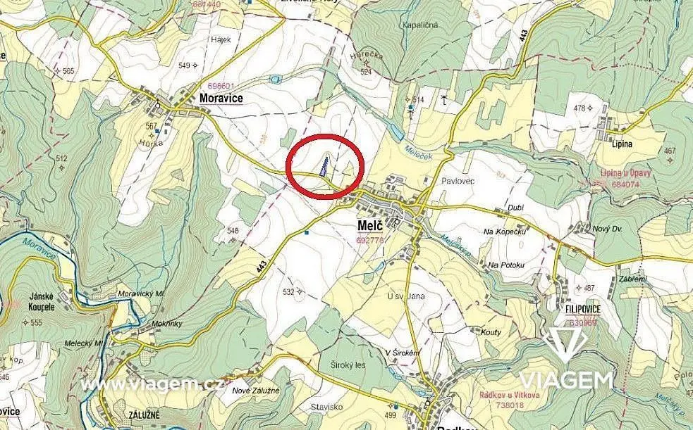 Prodej pozemku 6764 m², Melč